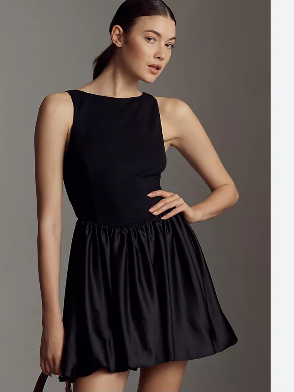 Maeve Anthropologie black bubble mini dress size M